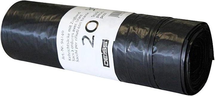 Actual product image Deiss Refuse sacks with drawstring recycled LDPE without OKS (20 x, 110 l)