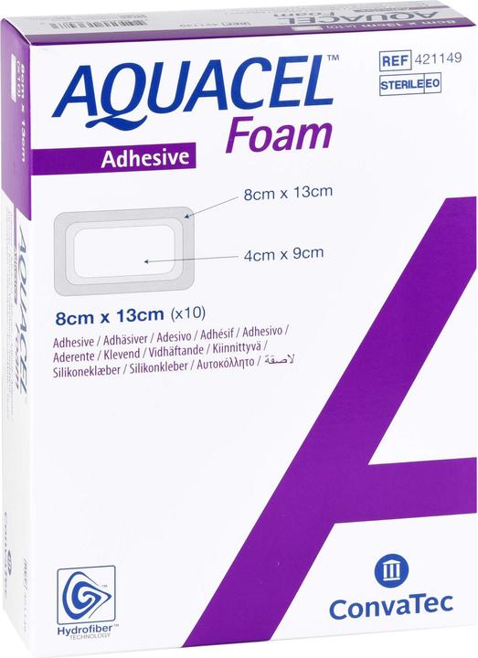 Actual product image Aquacel Ag Schaumverband adhäsiv 8x13cm (10 x)