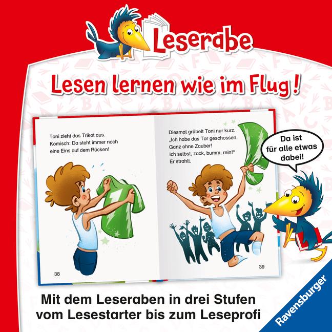 Immagine prodotto Ravensburger Tonis magisches Fussball-Trikot - lesen lernen mit dem Leserabe - Erstlesebuch - Kinderbuch ab 6 (Tedesco, Meike Haas, Jan Sasse, 2024)