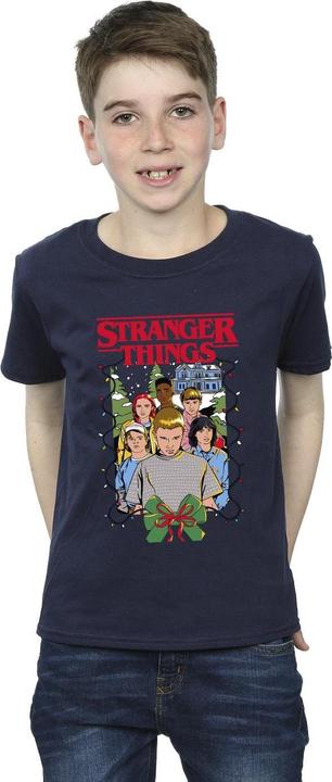 Actual product image Netflix Boys Stranger Things Christmas Poster T-Shirt (152, 158)