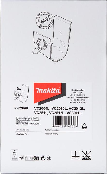 Produktbild Makita Filtersack L (5 x)