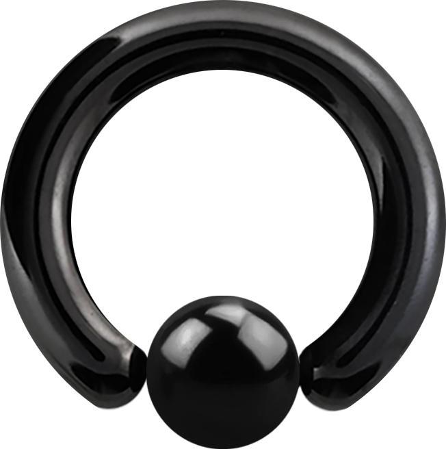 Image du produit Star Piercing Ball Closure Ring noir avec couche de titane (Acier chirurgical 316L, sans laiton)