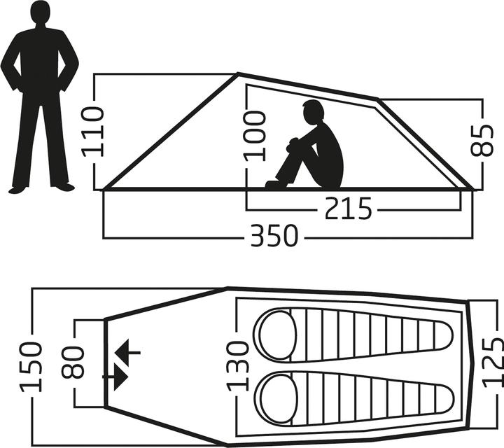 Actual product image Nordisk Halland 2 LW (2.0) Tent (Tunnel tent, 1.48 kg, 2 persons)