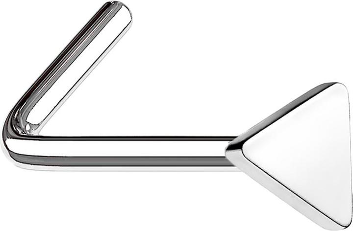 Produktbild Star Piercing Nasenstecker gewinkelt silber mit Dreieck (ohne Messing, Chirurgenstahl 316L)