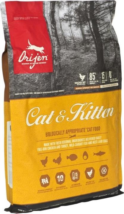 Actual product image Orijen Cat and kitten (Adult, Junior, Puppy + kitten, 1 pcs., 5400 g)