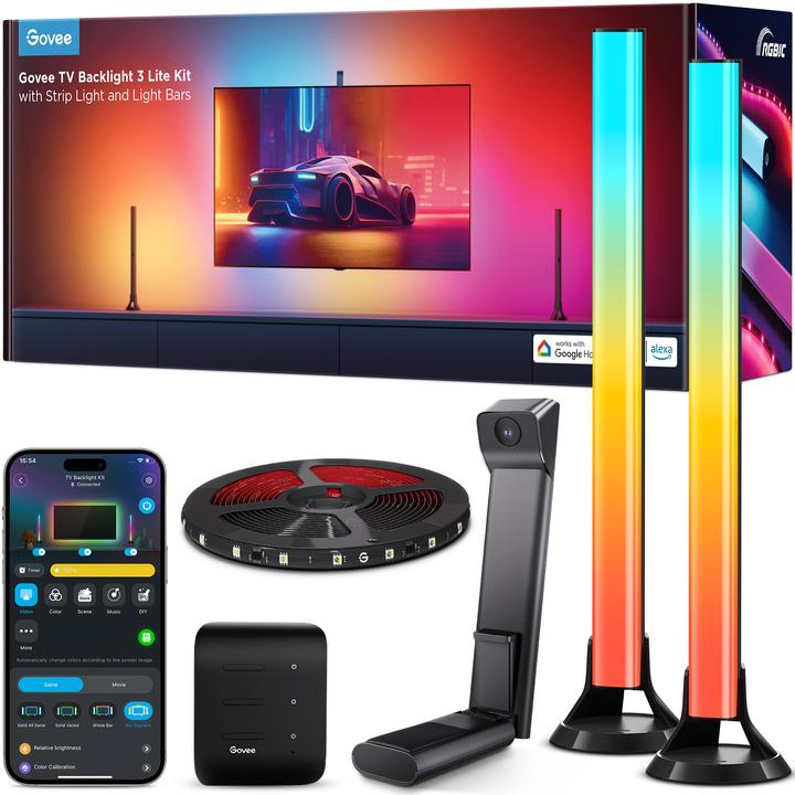 Produktbild Govee TV Backlight 3 Lite Kit (Warmweiss, RGBIC, 41 cm, Indoor)