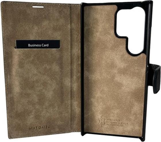Actual product image Mike Galeli Book cover genuine leather Marc strawberry cream (Samsung Galaxy S23 Ultra)