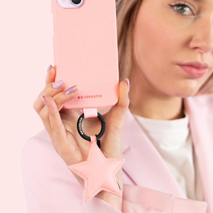 Actual product image SBS case&me Amelie Star Eco Leather charm pink (Polyvinyl chloride (PVC), Synthetic leather (PU))