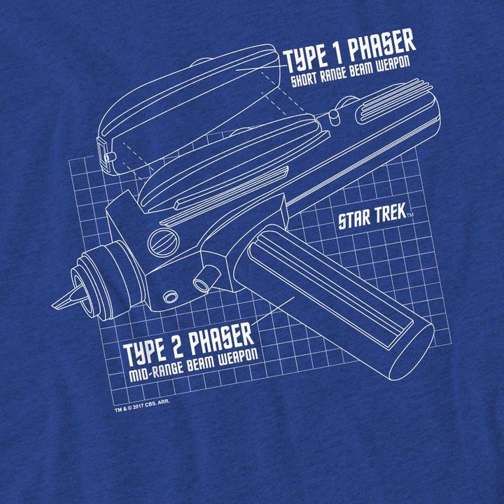 Actual product image Unisex Adult Phaser Plans T-Shirt (S)