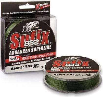 Actual product image Sufix 832 Braid 120m Low Vis Green (5.90 kg, 0.10 mm)