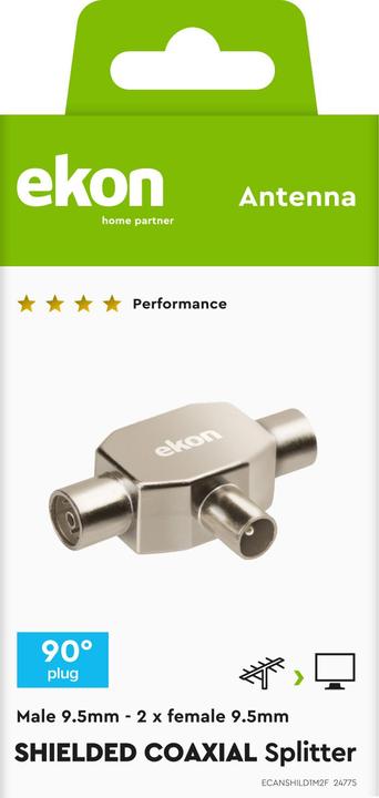 Actual product image Ekon Shielded 9.5mm coaxial antenna splitter (Antenna cable)