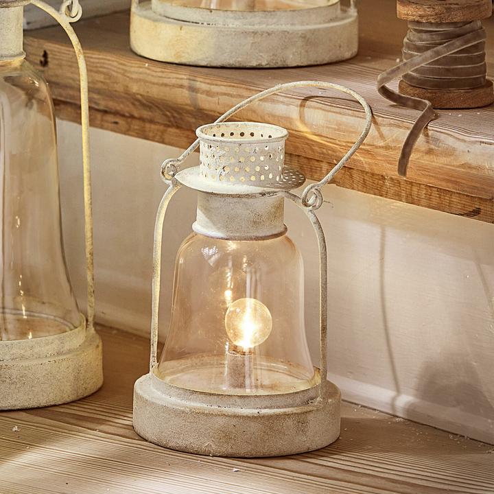 Actual product image Loberon LED Lantern Set of 3 Fitou Antique White (H, 3 x)