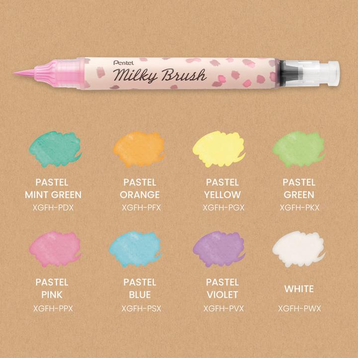 Actual product image Pentel Brush Pen Milky Brush Blue (Blue, Light blue, 1 x)