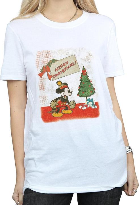 Immagine prodotto Disney Mickey Mouse Vintage Christmas Maglietta Ampia Donna (L)