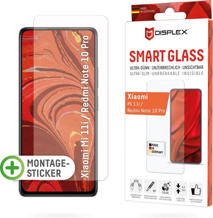 Produktbild Displex Smart Glass, Displayschutzfolie (1 Stück, Xiaomi Redmi Note 10 Pro, Xiaomi Mi 11i)