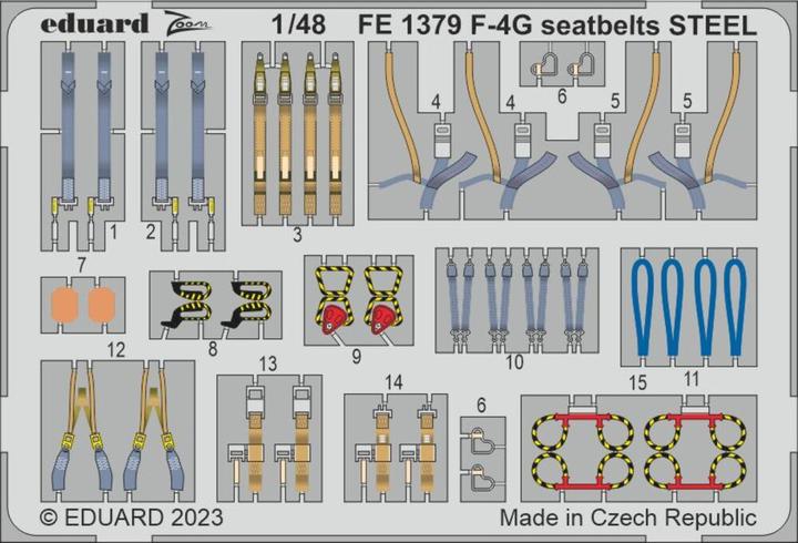 Produktbild Eduard F-4G seatbelts STEEL 1/48 MENG
