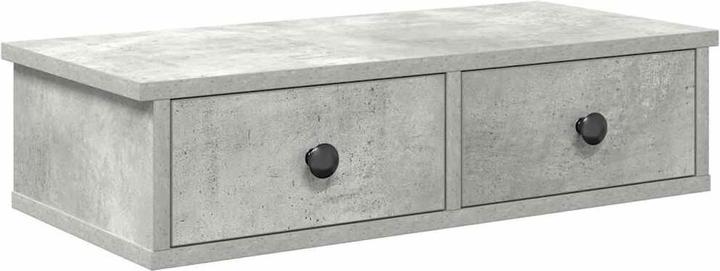 Produktbild VidaXL Wandregal mit Schubladen Betongrau 60x25x15 cm Holzwerkstoff (60 x 25 x 15 cm)