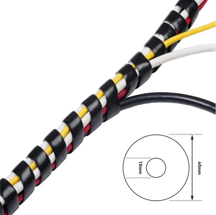 Immagine prodotto Steffen Guaina per cavi D-Line Tidy 10-40 x 10-40 mm, 2,5 m, nero (Tubo cavi, 250 cm)