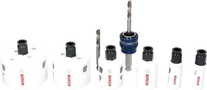 Actual product image Bosch Professional Zubehör 9-piece electrician set, 4 hole saws Progressor for Wood&Metal (19 mm, 25 mm, 38 mm, 44 mm, 83 mm, 68 mm)
