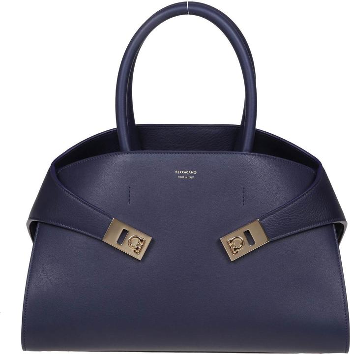 Actual product image Salvatore Ferragamo Ferragamo hug th m handbag in blue leather