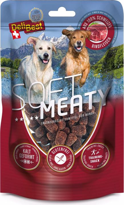 Produktbild DeliBest Soft Meatys aus Schweizer Rindfleisch (Junior, Senior, Adult, 1 Stk., 150 g)