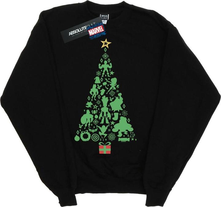 Actual product image Womens/Ladies Avengers Christmas Tree Sweatshirt (XL)