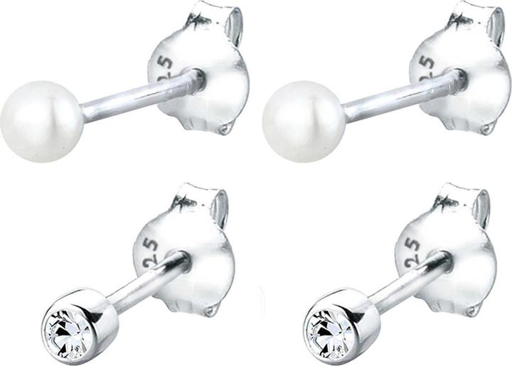 Produktbild Elli Basic Ohrstecker, Perle, Perlenohrstecker (925er Sterling Silber, Süsswasserzuchtperlen, Glaskristall)