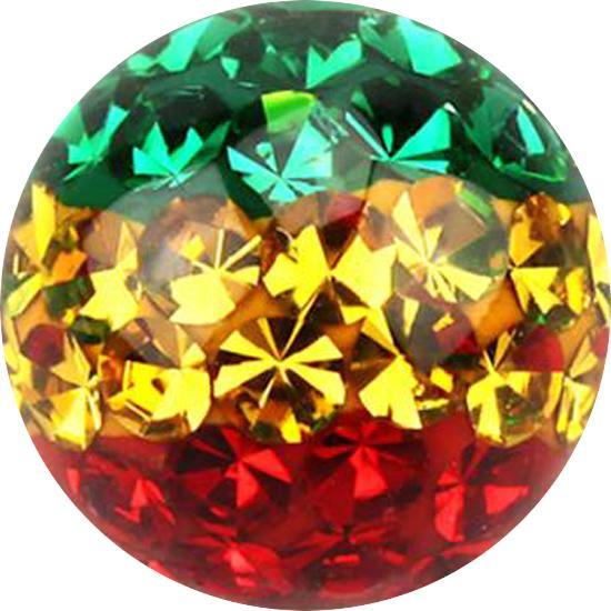 Produktbild Star Piercing Kristall Kugel Rasta Epoxy Schutzschicht (ohne Messing, Chirurgenstahl 316L)