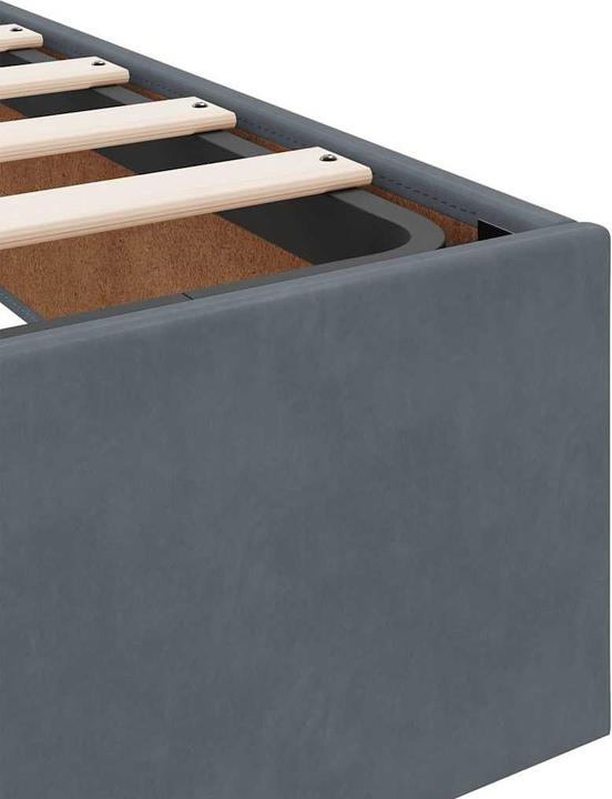 Produktbild VidaXL Ottoman-Bett ohne Matratze Dunkelgrau 90x200 cm Samt (90 x 200 cm)