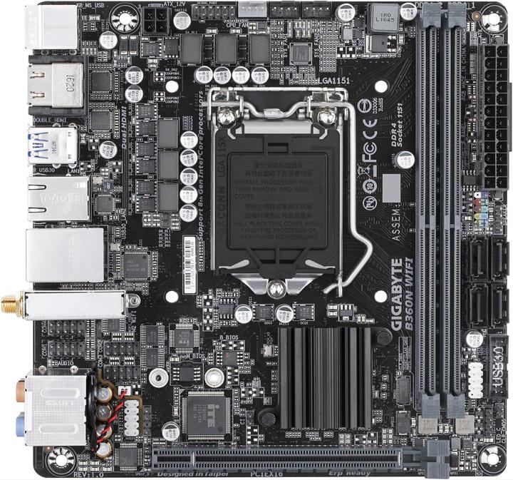 Produktbild Gigabyte B360N WIFI (LGA 1151, Intel B360 Express, Mini-ITX)
