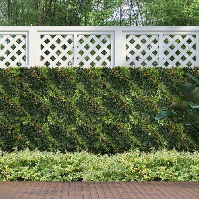Immagine prodotto Swisshandel24 12 pezzi pianta artificiale siepe da parete 50x50 cm Protezione UV Schermo per la privacy Design a (50 cm)