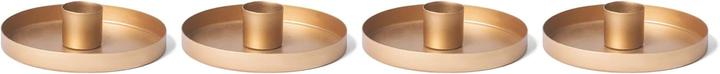 Actual product image Novaliv Set of 4 Stick Candle Holders Diameter 14cm Decorative Bowl GOLD Round Metal Candle Holder (14 x 14 cm)