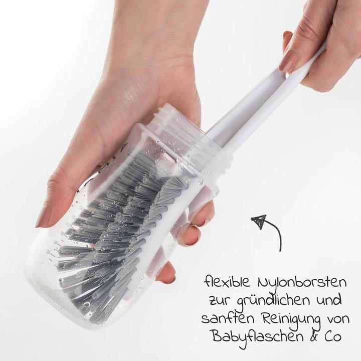 Actual product image MiaMia Cleaning accessories Bottle brush with integrated teat brush - grey