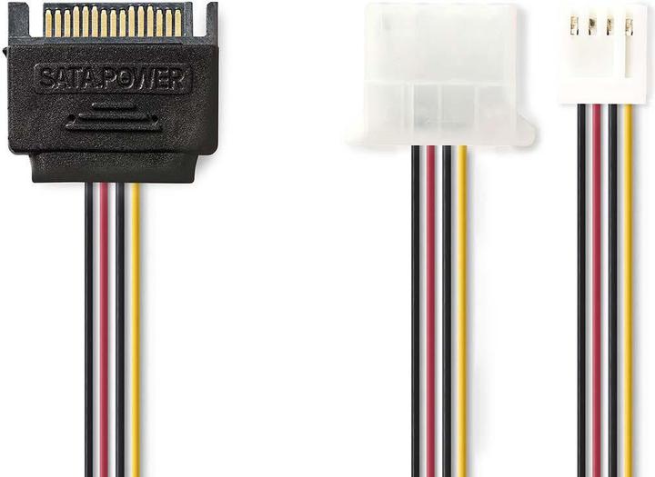 Produktbild Nedis Interne Stromkabel | SATA 15-Pin Stecker | FDD Buchse / Molex Buchse | Vergoldet | 0.20 m | ru