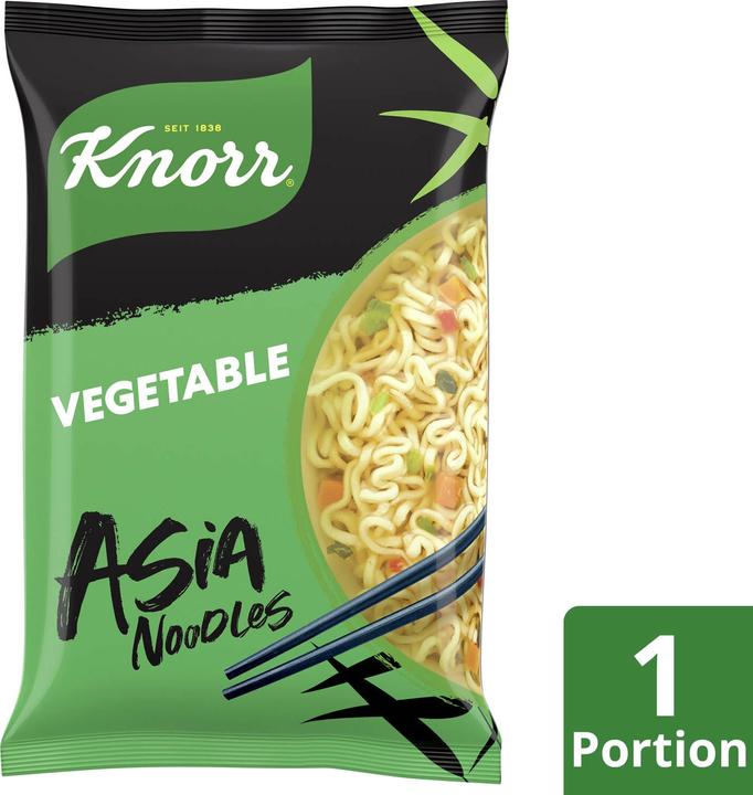 Produktbild Knorr Asia Noodles Vegetable Beutel, Instant Asiatische Nudeln mit Gemüse, in 3 Minuten zubereitet (70 g)