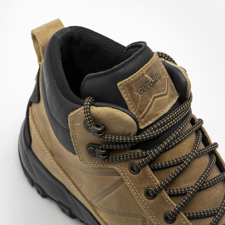 Image du produit Quechua Chaussures de randonnée en cuir étanches pour hommes - NH500 mi-haute beige (44)