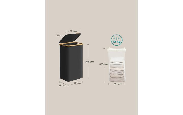 Image du produit Songmics Panier à linge 90 l, noir (90 l)