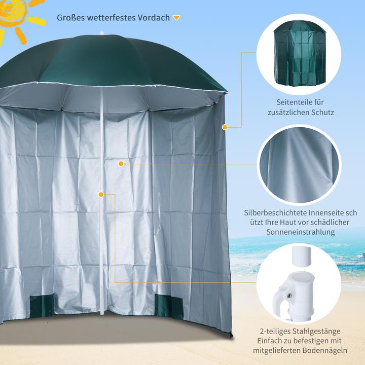 Immagine prodotto Outsunny Ombrellone con parete laterale (2.20 m)