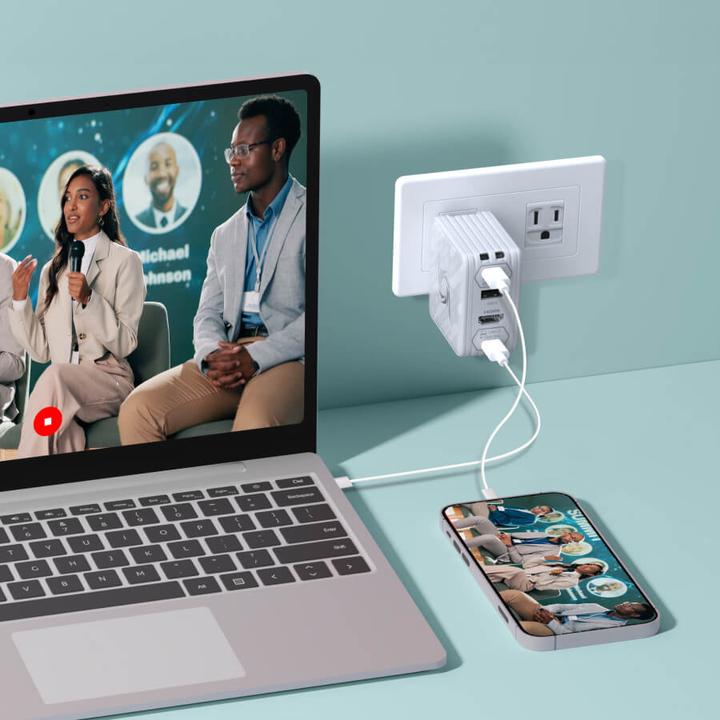 Actual product image AVerMedia Charging dock, EliteGO (GC313Pro) White, 100W GaN, HDMI (Mac)