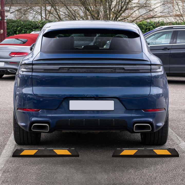 Immagine prodotto Wiltec Fermaruote 90x15x10cm 2x aiuto al parcheggio Protezione anticollisione in gomma Aiuto al parcheggio