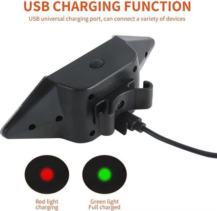 Produktbild Boruit Fahrradrücklicht mit aufladbarem USB-Blinklicht + kabellose Fernbedienung