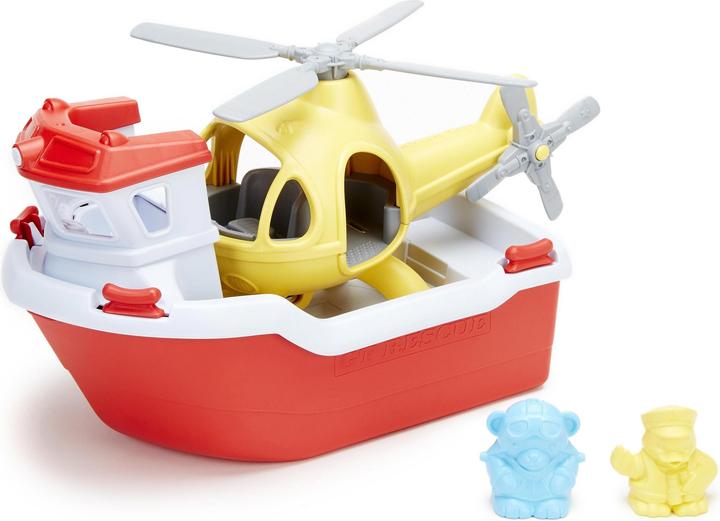 Image du produit Green Toys Bateau de sauvetage avec hélicoptère
