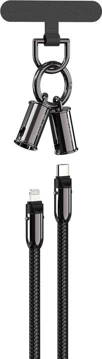 Produktbild Devia Kabel Lanyard 2in1 PD USB-C - Lightning 1,2 m 27W schwarz (1.20 m, USB 3.2 Gen 1)