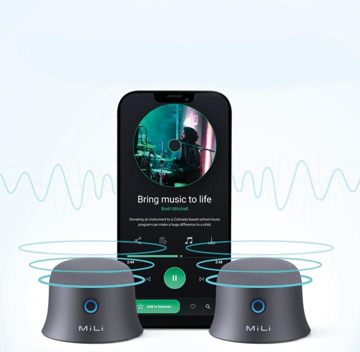 Produktbild Ultron Mag Soundmate magnetic BT Speaker 2 Stück black (8 h, Batteriebetrieb)
