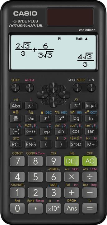Image du produit Casio FX-87DE Plus 2e édition (Cellules solaires, Piles)