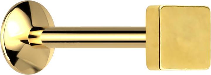 Produktbild Star Piercing Micro UFO Labret Innengewinde vergoldet mit Viereck (Chirurgenstahl 316L, ohne Messing)