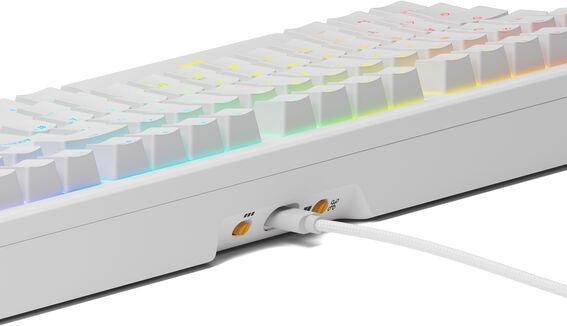 Actual product image Glorious GMMK 3 HE 100 % Custom Gaming Keyboard - Pre-Built, ISO (DE), Fox HE Switches, white (DE, Cable)