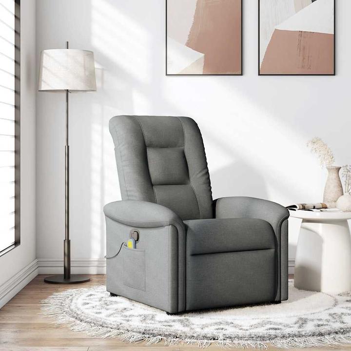 VidaXL Massagesessel Dunkelgrau Stoff Massage TV-Sessel