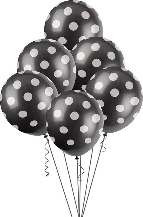 Actual product image Unique Balloons Black with White Dots