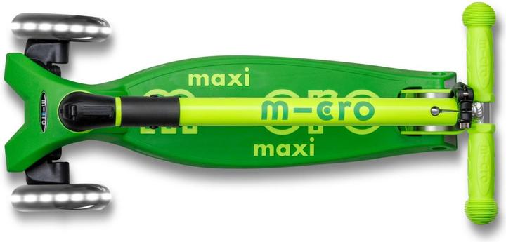 Actual product image Micro Scooter Maxi Deluxe Foldable Neon LED Parrot Green